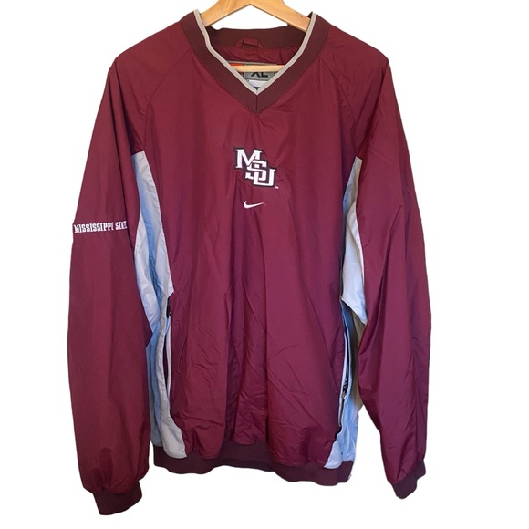 Nike Other - Vintage Nike Center Swoosh MSU Mississippi State Pullover Windbreaker Mens XL